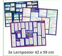Philipp Hunstei mindmemo Lernposter 3er Set - Englisch ZEITEN + WORTARTE (Poche)