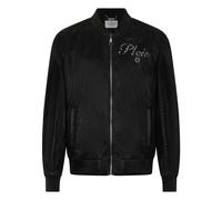 Philipp Plein - Blouson aviateur en cuir perforé et nylon - Homme - Vestes - Noir - Taille: M