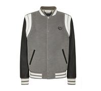 Philipp Plein - Bomber Jacket Leather Sleeves College - Homme - Vestes - Gris - Taille: L