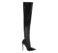 Philipp Plein - Bottes Hautes à Talons Aiguilles en Latex - Femme - Chaussures - Noir - Taille: 41 EU
