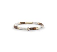 Philipp Plein Bracelet pour homme en acier inoxydable et perles en lin, Standard, acier inoxydable