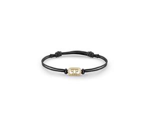 Philipp Plein Bracelet unisexe en acier inoxydable doré et lin