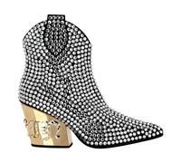Philipp Plein - CowBoy Bottes à Talons Mi-Hauts avec Cristaux - Femme - Chaussures - Multicolore - Taille: 35 EU