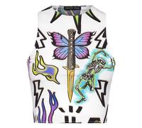 Philipp Plein - Crop Top Tattoo Monogram - Femme - Tops - Multicolore - Taille: 36 FR