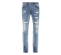 Philipp Plein - Denim Pantalons Super Straight Cut Skull&Bones - Homme - Jeans - Bleu - Taille: W36