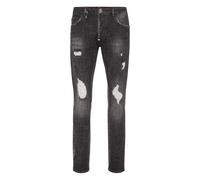 Philipp Plein - Denim Pantalons Super Straight Cut Skull&Bones - Homme - Jeans - Gris - Taille: W29