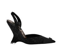 Philipp Plein - Escarpins compensés en daim avec cristaux - Femme - Chaussures - Noir - Taille: 38 EU