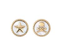 Philipp Plein Femme Boucles D'Oreilles Acier Inox IP Gold Plein Mini Logo PJ2EA0