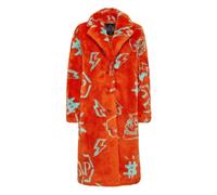 Philipp Plein, Femme, Manteaux, Orange, Taille: 38 FR Eco fur Long Coat Monogram