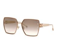 Philipp Plein Femme Philipp Plein SPP122W PLEIN QUEEN 300G Lunettes de soleil Métal Or Marron Géométrique Normale Ombré
