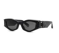 Philipp Plein Femme SPP136M PLEIN HERA 700 Lunettes de soleil Acétate Noir Fumée Géométrique Normale