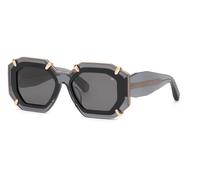 Philipp Plein Femme SPP098V PLEIN SUPREME STAR 819 Lunettes de soleil Acétate Gris Fumée Géométrique Normale