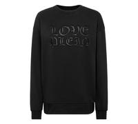 Philipp Plein, Femme, Sweatshirts et sweats à capuche, Noir, Taille: 40 FR SweaT-shirt à Épaules Rembourrées Col Rond Cœur