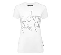 Philipp Plein, Femme, Tops, Blanc, Taille: 38 FR T-Shirt Slim Fit