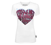 Philipp Plein, Femme, Tops, Blanc, Taille: 44 FR T-Shirt Pure avec Cristaux