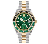 Philipp Plein GMT-I Challenger Baguettes Montre analogique à Quartz Unisexe en Acier Inoxydable
