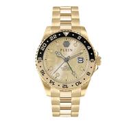 Philipp Plein GMT-I Challenger Montre analogique à Quartz pour Homme, Doré/Noir, Moderne