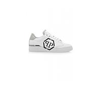 Philipp Plein, Homme, Chaussures, Blanc, Taille: 43 EU Lo-Top Leather Baskets Hexagon