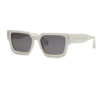 Philipp Plein Plein Brave Shade 57 Mm Sunglasses Blanc Smoke/CAT3 Homme