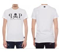 Philipp Plein Homme Platinium Coupe Skull Logo T-Shirt Col Rond Top Nouveau 2XL