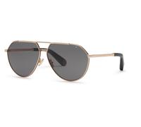 Philipp Plein Homme SPP007V PLEIN SIGNATURE 302F Lunettes de soleil Métal Or Fumée Géométrique Normale