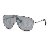 Philipp Plein Homme SPP075M PLEIN STUD 579L Lunettes de soleil Métal Gris Pilote Décoration Miroir