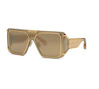 Philipp Plein Homme SPP096M PLEIN REVOLUTION 400G Lunettes de soleil Injecté Or Marron Masque Normale Miroir