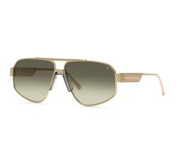 Philipp Plein Homme SPP106M PLEIN ROCK SUPERHEROLEIN 08FF Lunettes de soleil Métal Or Vert Géométrique Normale Ombré