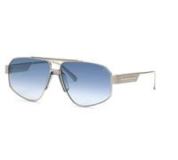 Philipp Plein Homme SPP106M PLEIN ROCK SUPERHERO 579 Lunettes de soleil Métal Bleu Géométrique Normale Ombré