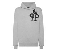 Philipp Plein, Homme, Sweatshirts et sweats à capuche, Gris, Taille: M Hooded SweaT-shirt King Plein