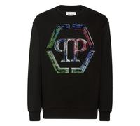 Philipp Plein, Homme, Sweatshirts et sweats à capuche, Noir, Taille: 2XL SweaT-shirt LS PP Glass
