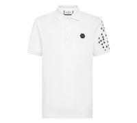 Philipp Plein, Homme, Tops, Blanc, Taille: 4XL Polo Slim Fit MC Skull&Bones