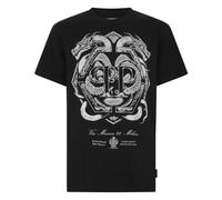 Philipp Plein, Homme, Tops, Noir, Taille: S T-Shirt Col Rond Dragon Entièrement Orné de Pierres