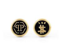 Philipp Plein Hommes Boutons de Manchette Acier Inox IP Gold Hexagone PJ9AA02CU