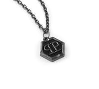 Philipp Plein Hommes Collier Pendentif Acier Inox IP Pistolet Hexagone PJ7AA07NU