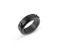 Philipp Plein Jewellery Bague 'Hexagon' noir, Taille 60