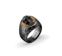 Philipp Plein Jewellery Bague 'Plein Elite' gris / anthracite, Taille 60