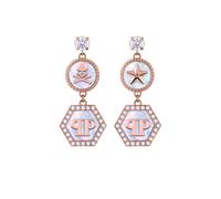 Philipp Plein Jewellery Boucles d'oreilles bleu clair / or rose / transparent, Taille One Size