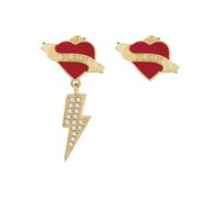 Philipp Plein Jewellery Boucles d'oreilles 'Valentine' or / rouge sang / transparent, Taille One Size