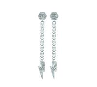 Philipp Plein Jewellery Boucles d'oreilles 'Vanity' argent / transparent, Taille One Size