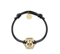 Philipp Plein Jewellery Bracelet 'Linked' jaune d'or / noir, Taille S