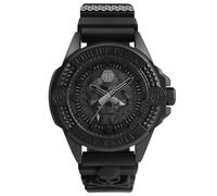 Philipp Plein Montre analogique pour hommes The $Kull Silicone noir PWAAA0721