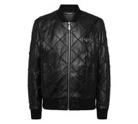 Philipp Plein - Leather Bomber LS - Homme - Vestes - Noir - Taille: L