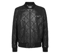 Philipp Plein - Leather Bomber LS - Homme - Vestes - Noir - Taille: M