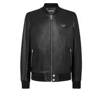 Philipp Plein - Leather Bomber LS - Homme - Vestes - Noir - Taille: M
