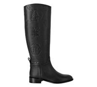 Philipp Plein - Leather Lo-Heels Mid Bottes Monogram - Femme - Chaussures - Noir - Taille: 35 EU