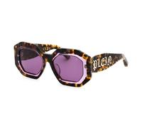 Philipp Plein - Lunettes de Soleil Havana Violet Spp098M - unisex - Accessoires - Brun - Taille: 53 MM