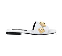 Philipp Plein - Matelassè Sandales Flat Studs - Femme - Chaussures - Blanc - Taille: 35 EU