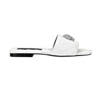 Philipp Plein - Matelasse Slides Crystal Skull - Femme - Chaussures - Blanc - Taille: 35 EU