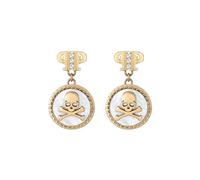 Philipp Plein - Mini Logo Earrings - Femme - Accessoires - Jaune - Taille: ONE Size